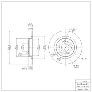Honda S2000 Brake Rotor (1) - Rear - R1 Concepts - RNC Plain - `00-`09